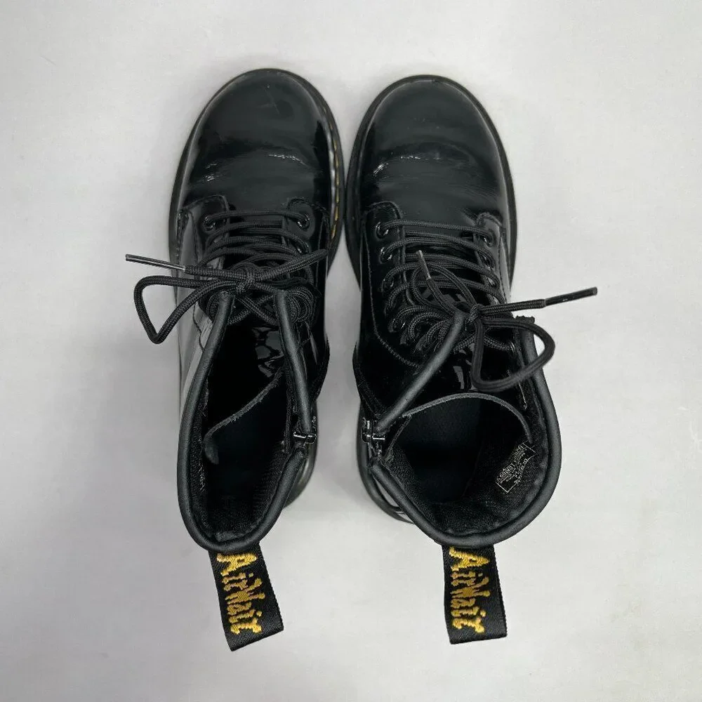 Dr. Martens‎ Youth 1460 Black Patent Leather Lace Up Boots